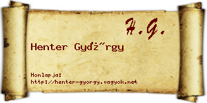 Henter György névjegykártya